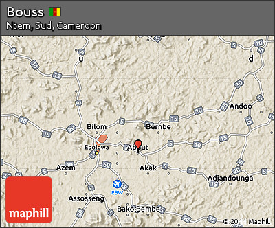 Shaded Relief Map of Bouss
