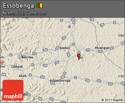 Shaded Relief Map of Essobenga