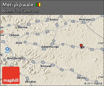 Shaded Relief Map of Metiykpwale