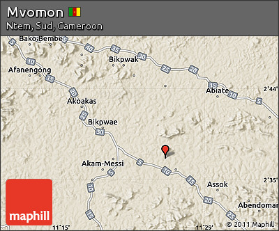 Shaded Relief Map of Mvomon