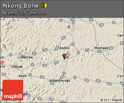 Shaded Relief Map of Nkong Bone