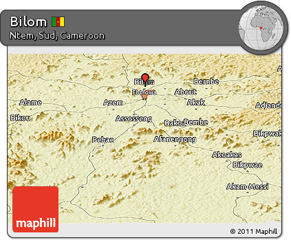 Physical Panoramic Map of Bilom