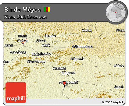 Physical Panoramic Map of Binda Méyos