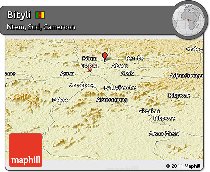 Physical Panoramic Map of Bityli