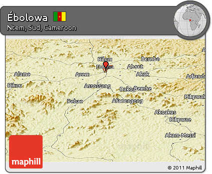 Physical Panoramic Map of Ébolowa