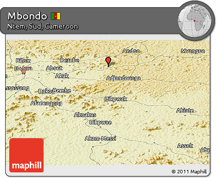 Physical Panoramic Map of Mbondo