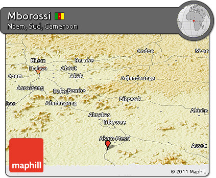 Physical Panoramic Map of Mborossi