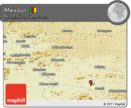 Physical Panoramic Map of Mévous
