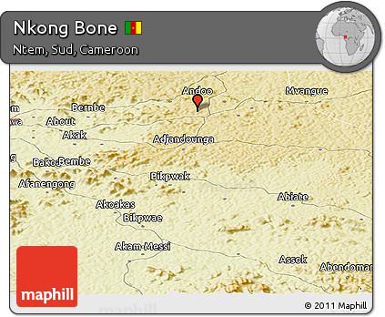 Physical Panoramic Map of Nkong Bone