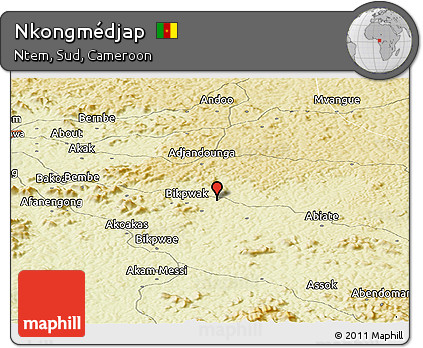 Physical Panoramic Map of Nkongmédjap