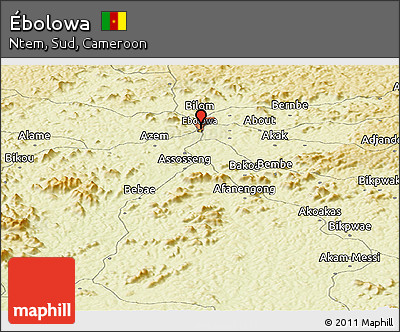 Physical Panoramic Map of Ébolowa