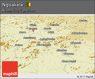 Physical Panoramic Map of Ngoakélé