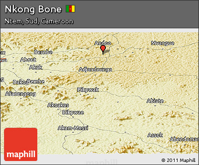 Physical Panoramic Map of Nkong Bone