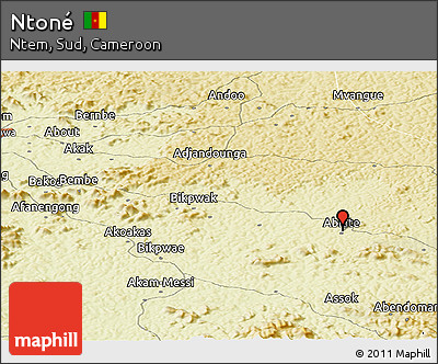 Physical Panoramic Map of Ntoné