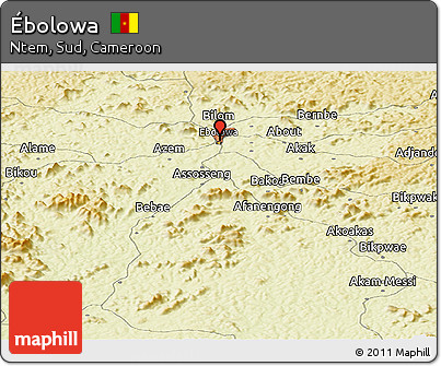 Physical Panoramic Map of Ébolowa