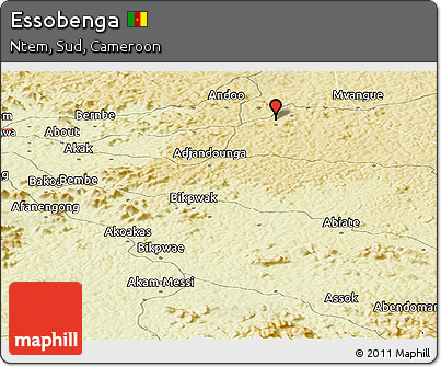 Physical Panoramic Map of Essobenga