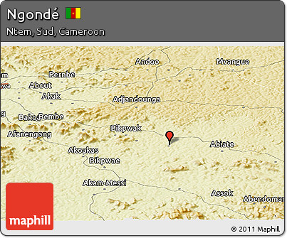 Physical Panoramic Map of Ngondé