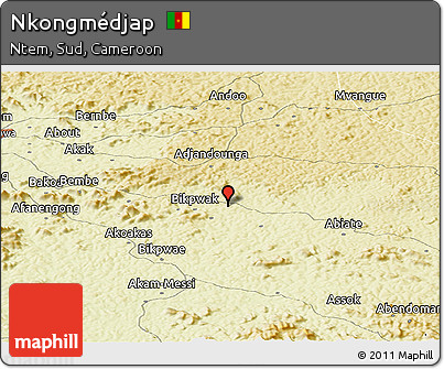 Physical Panoramic Map of Nkongmédjap