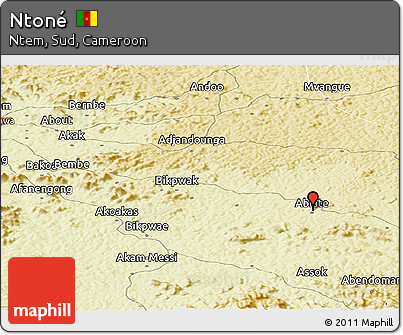 Physical Panoramic Map of Ntoné