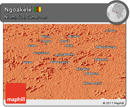 Political Panoramic Map of Ngoakélé