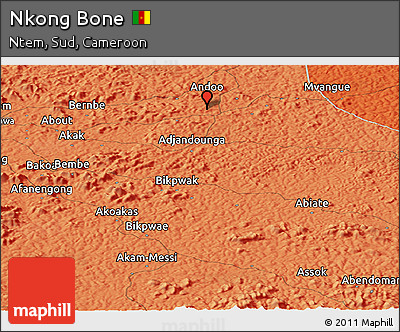 Political Panoramic Map of Nkong Bone