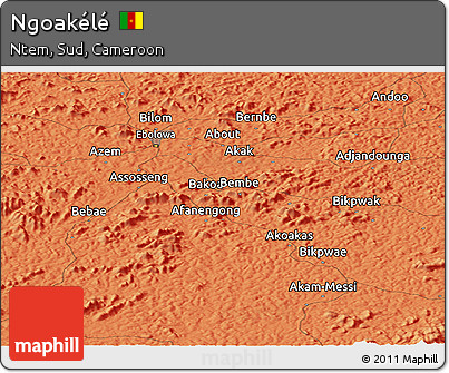 Political Panoramic Map of Ngoakélé