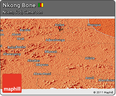 Political Panoramic Map of Nkong Bone