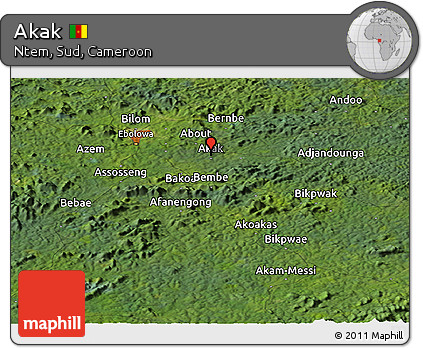 Satellite Panoramic Map of Akak