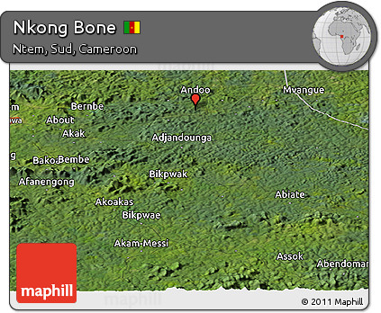 Satellite Panoramic Map of Nkong Bone