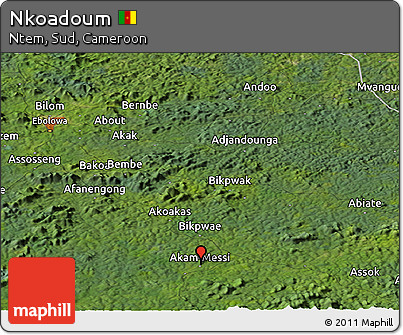 Satellite Panoramic Map of Nkoadoum