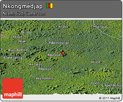 Satellite Panoramic Map of Nkongmédjap