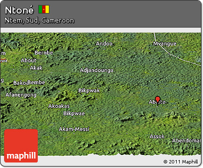 Satellite Panoramic Map of Ntoné