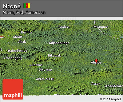 Satellite Panoramic Map of Ntoné
