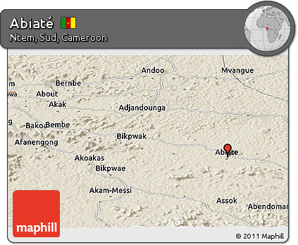 Shaded Relief Panoramic Map of Abiaté