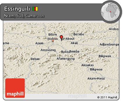 Shaded Relief Panoramic Map of Essinguili