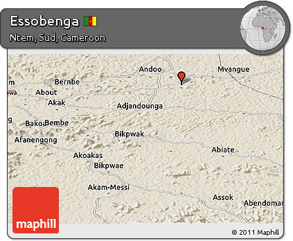 Shaded Relief Panoramic Map of Essobenga