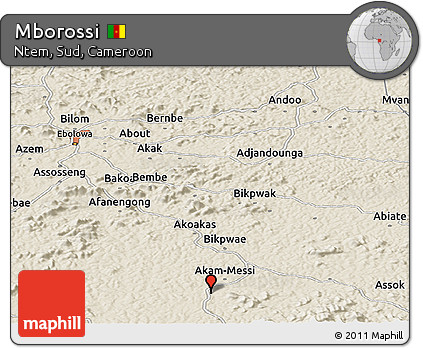 Shaded Relief Panoramic Map of Mborossi