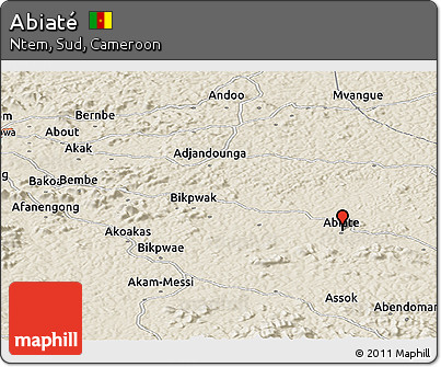 Shaded Relief Panoramic Map of Abiaté