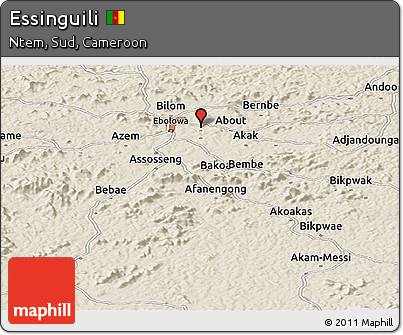 Shaded Relief Panoramic Map of Essinguili