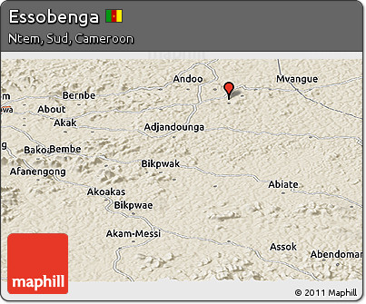 Shaded Relief Panoramic Map of Essobenga