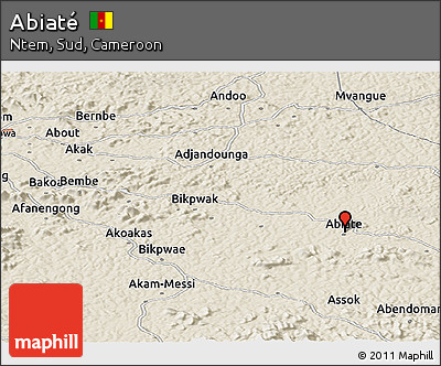 Shaded Relief Panoramic Map of Abiaté