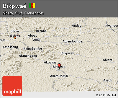 Shaded Relief Panoramic Map of Bikpwaé