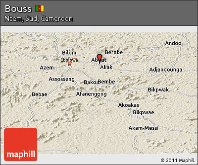 Shaded Relief Panoramic Map of Bouss