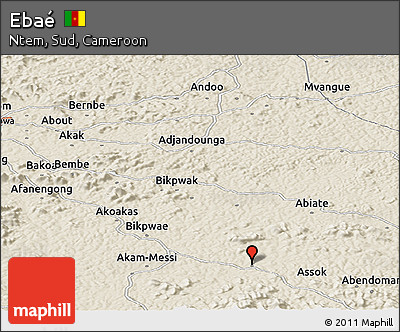Shaded Relief Panoramic Map of Ebaé
