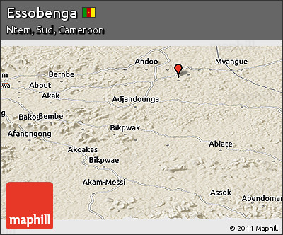 Shaded Relief Panoramic Map of Essobenga