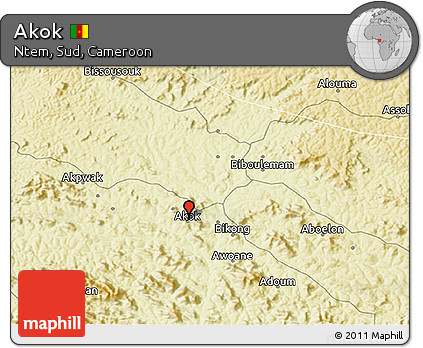 Physical 3D Map of Akok