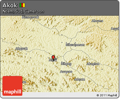Physical 3D Map of Akok