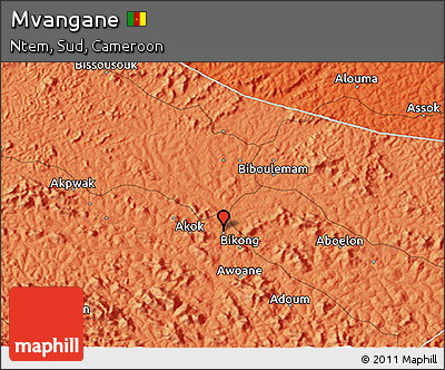 Political 3D Map of Mvangane