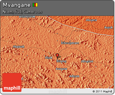 Political 3D Map of Mvangane