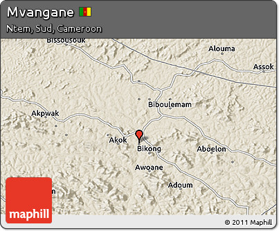 Shaded Relief 3D Map of Mvangane
